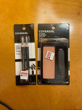 NEW BUNDLE CoverGirl Blush Natural Glow & Easy Breezy Brow Duo Set Black